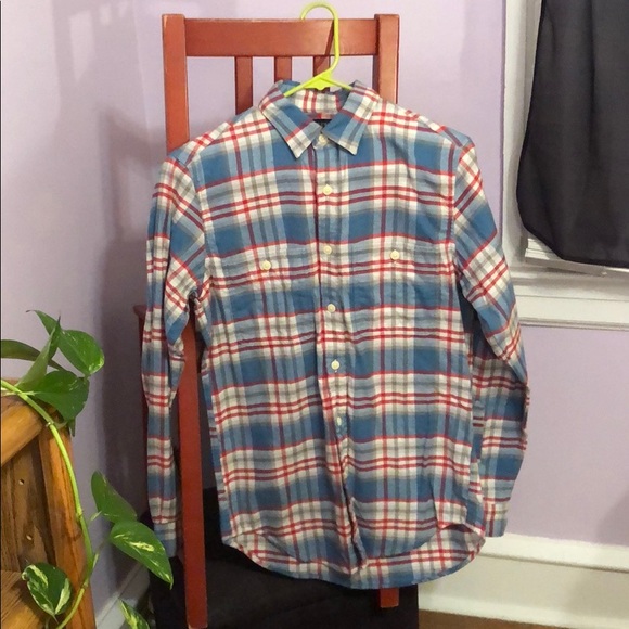 J. Crew Other - J. Crew Flannel: Soft blue and red checked